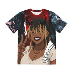 Custom Anime Transformation Graphic Tee – Digi-Donna AOP Polyester T-Shirt